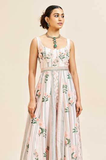 Shop_Issa Studio By Chetana & Swathi_Ivory Hanika Floral And Stripe Print Jumpsuit _Online_at_Aza_Fashions