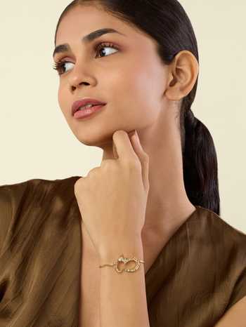 Shop_Isharya_Gold Plated Khargosha Cuff Bracelet _Online_at_Aza_Fashions