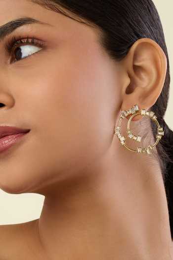 Shop_Isharya_Gold Plated Ghol Statement Earrings _Online_at_Aza_Fashions