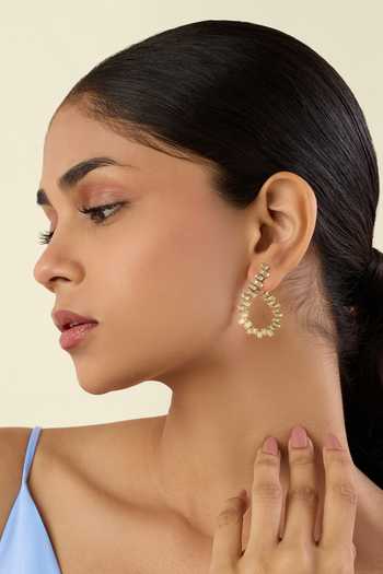 Buy_Isharya_Gold Plated Vaan Statement Earrings _at_Aza_Fashions