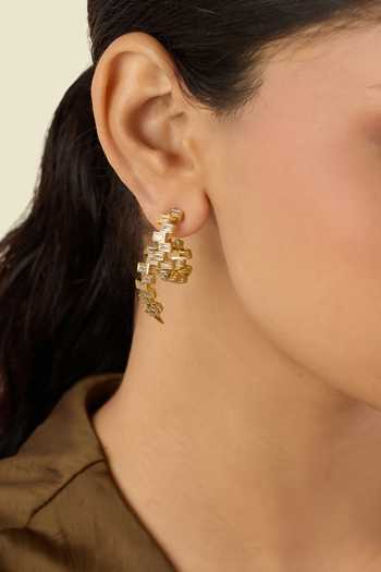 Shop_Isharya_Gold Plated Zooma Statement Earrings _Online_at_Aza_Fashions