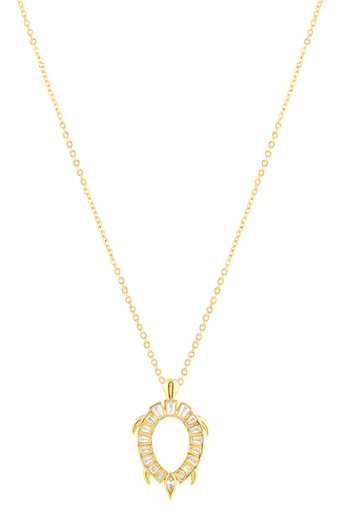 Isharya_Gold Plated Koorma Embellished Pendant Necklace _Online_at_Aza_Fashions