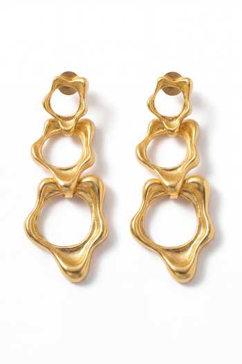 Shop_Mnsh_Gold Plated Fluid Element Earrings _at_Aza_Fashions
