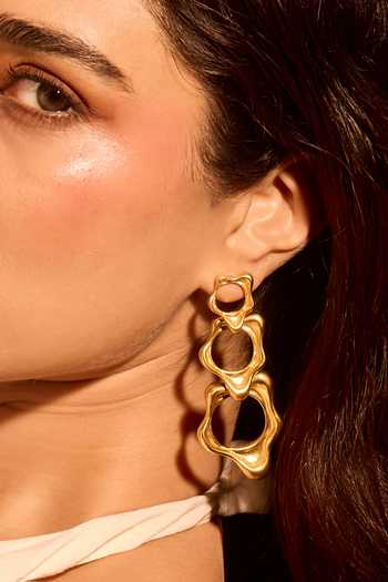 Buy_Mnsh_Gold Plated Fluid Element Earrings _at_Aza_Fashions