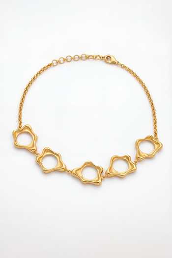 Shop_Mnsh_Gold Plated Sculptural Choker _at_Aza_Fashions