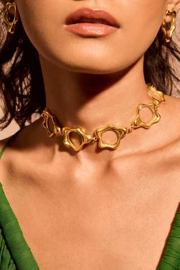 Buy_Mnsh_Gold Plated Sculptural Choker _at_Aza_Fashions