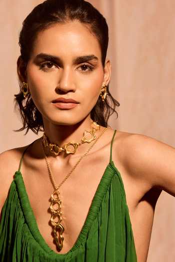 Shop_Mnsh_Gold Plated Sculptural Choker _Online_at_Aza_Fashions
