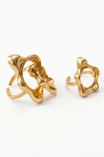 Buy_Mnsh_Gold Plated Aura Flow Rings - 2 Pcs _Online_at_Aza_Fashions