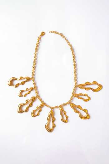 Shop_Mnsh_Gold Plated Fluid Curve Necklace _at_Aza_Fashions
