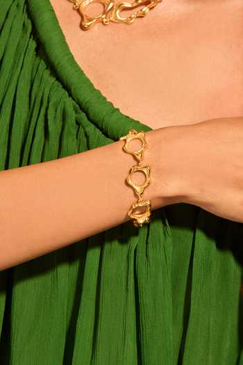 Buy_Mnsh_Gold Plated Organic Link Bracelet _at_Aza_Fashions