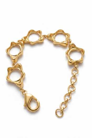 Shop_Mnsh_Gold Plated Organic Link Bracelet _at_Aza_Fashions