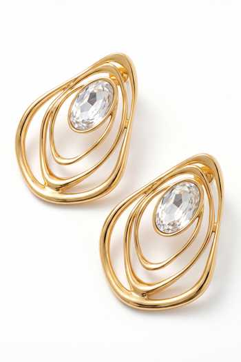 Shop_Mnsh_Gold Plated Flowing Loop Earrings _at_Aza_Fashions