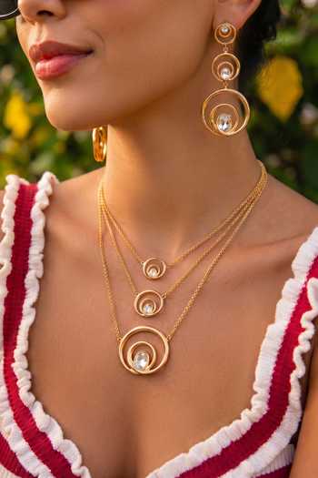 Shop_Mnsh_Gold Plated Curve Trio Necklace _at_Aza_Fashions