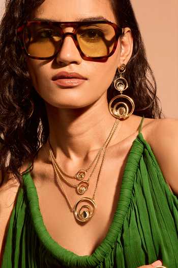 Buy_Mnsh_Gold Plated Curve Trio Necklace _at_Aza_Fashions