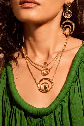 Mnsh_Gold Plated Curve Trio Necklace _Online_at_Aza_Fashions