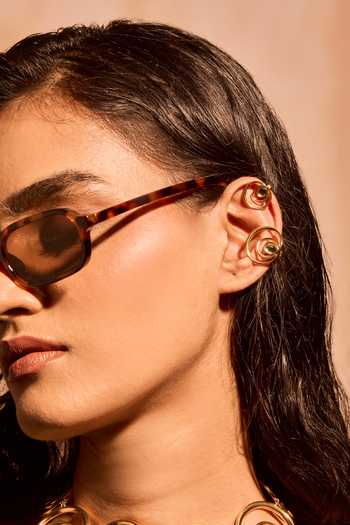 Mnsh_Gold Plated Mirror Stones Earcuffs _Online_at_Aza_Fashions