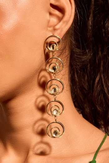 Buy_Mnsh_Gold Plated Mirror Stone Danglers Earrings _at_Aza_Fashions