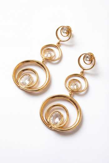 Buy_Mnsh_Gold Plated Wave Trio Earrings _Online_at_Aza_Fashions
