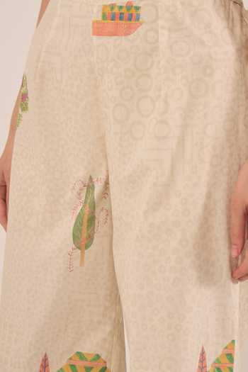 Shivani Bhargava_Cream Cotton V-neck Gulposh Raglan Sleeve Shirt And Pant Set _Online