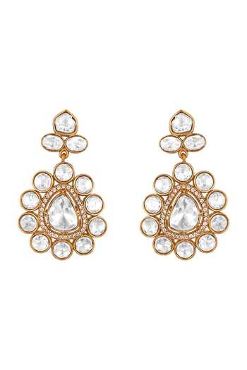 Buy_HRISHA_Gold Plated Kundan Polki Necklace Set _Online_at_Aza_Fashions