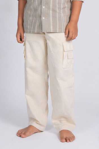 OurDve_Red Striped Hand Woven Shirt And Pant Set _Online_at_Aza_Fashions