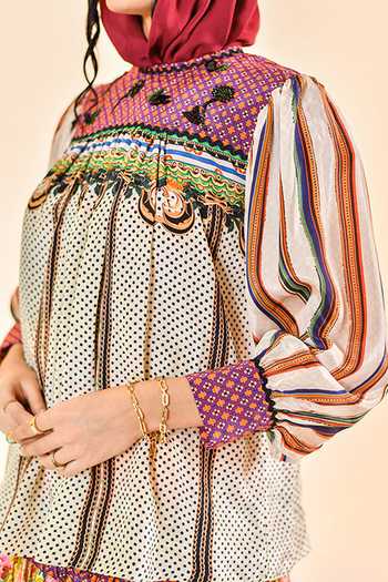 Shop_Bhanuni By Jyoti_Multi Color Viscose Round Neck Auburn Flame Print Top _Online_at_Aza_Fashions