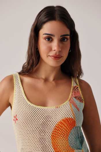 NOIB_Multi Color Scoop Neck Keya Seaborn Coverup Dress _Online_at_Aza_Fashions