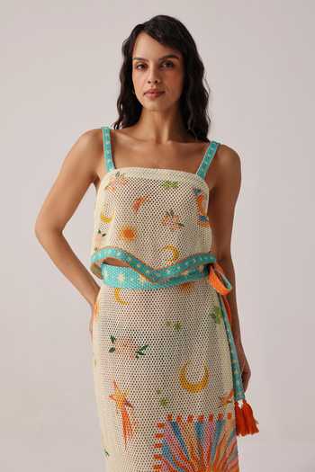NOIB_Multi Color Magda Azure Crochet Wrap Skirt _Online_at_Aza_Fashions