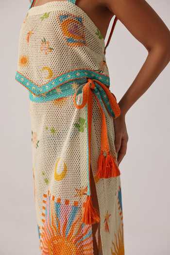Buy_NOIB_Multi Color Magda Azure Crochet Wrap Skirt _Online_at_Aza_Fashions