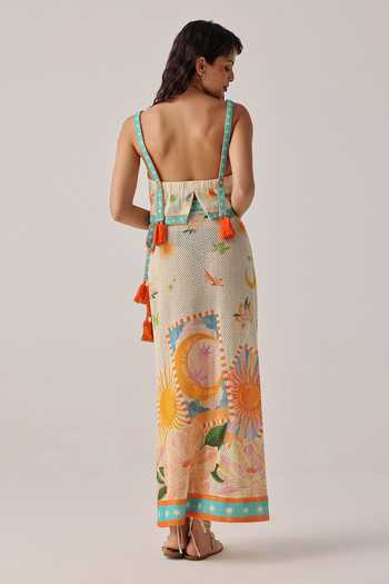 Shop_NOIB_Multi Color Magda Azure Crochet Wrap Skirt _at_Aza_Fashions
