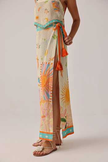 Shop_NOIB_Multi Color Magda Azure Crochet Wrap Skirt _Online_at_Aza_Fashions