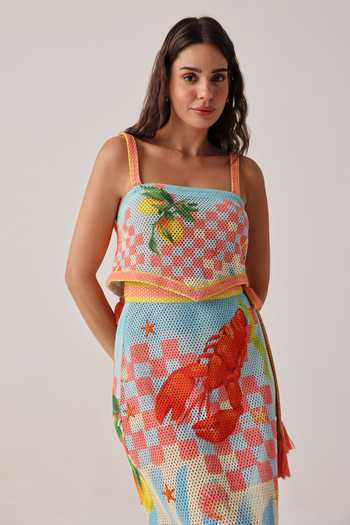 Buy_NOIB_Multi Color Magda Summer Zest Crochet Wrap Skirt _Online_at_Aza_Fashions