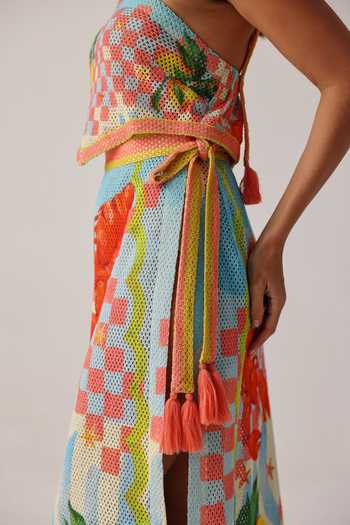 Shop_NOIB_Multi Color Magda Summer Zest Crochet Wrap Skirt _Online_at_Aza_Fashions