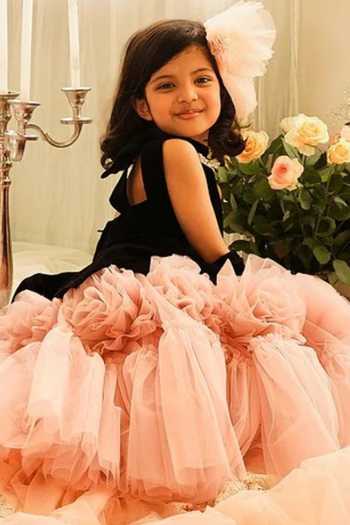 Buy_Pinkcow designs pvt ltd_Pink Velvet Pearls, Brooches Butterfly Bloom Gown 