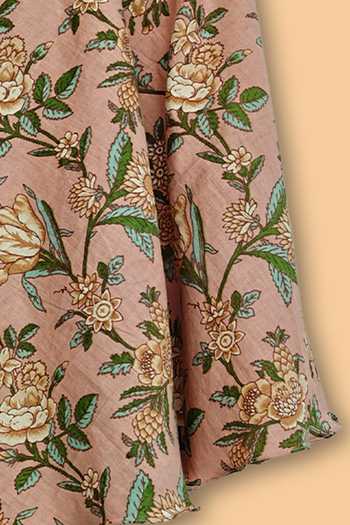 Buy_Byb Premium_Peach Cotton Floral Print Kurta And Sharara Set 