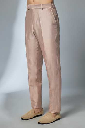 Salil Bhatia_Pink Silk, Chanderi Zari Embellished Sherwani And Pant Set _Online_at_Aza_Fashions