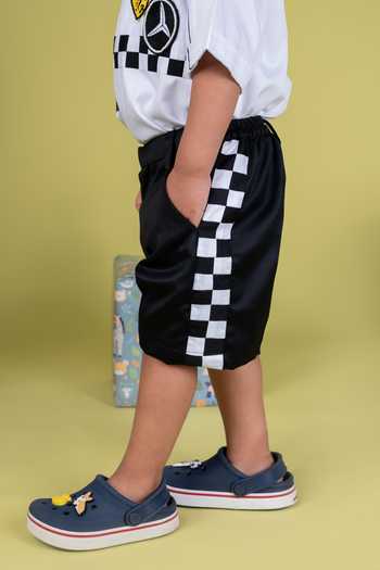 Little Luxe_White Racing Theme Shirt Set _Online_at_Aza_Fashions