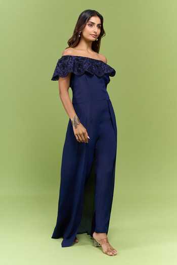 Buy_Varsha Wadhwa_Blue Embroidered Yoke Layered Jumpsuit _Online_at_Aza_Fashions
