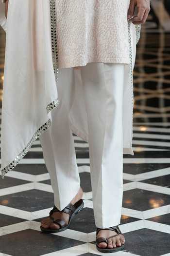 Buy_Archana Kochhar_Pink Silk, Brocade Ainna Soft Embroidered Kurta Set _Online_at_Aza_Fashions