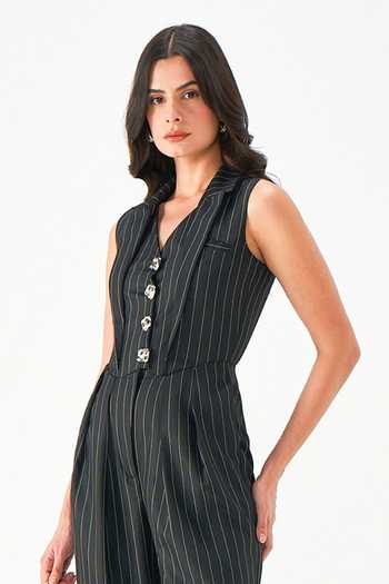 NOTEBOOK_White Fiona Pinstripe Jumpsuit _Online_at_Aza_Fashions
