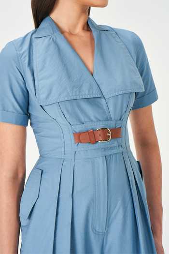 Buy_NOTEBOOK_Blue Kiana Cotton Jumpsuit _Online_at_Aza_Fashions