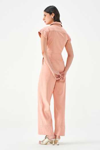 Shop_NOTEBOOK_Blush Flora Denim Jumpsuit _at_Aza_Fashions