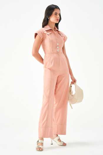 NOTEBOOK_Blush Flora Denim Jumpsuit _Online_at_Aza_Fashions