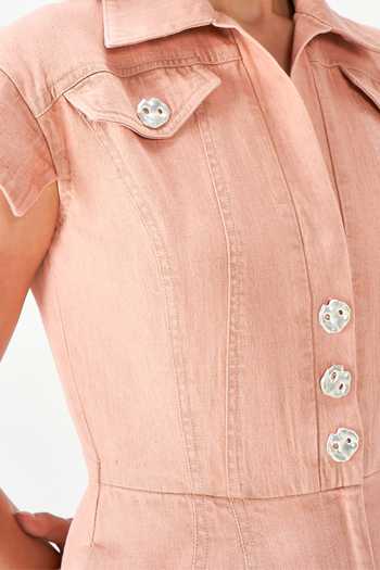 Shop_NOTEBOOK_Blush Flora Denim Jumpsuit _Online_at_Aza_Fashions