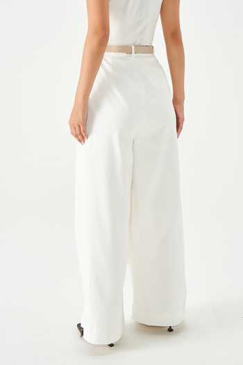 Shop_NOTEBOOK_Ivory Rayon Peyton Terry Wide-leg Pant _at_Aza_Fashions