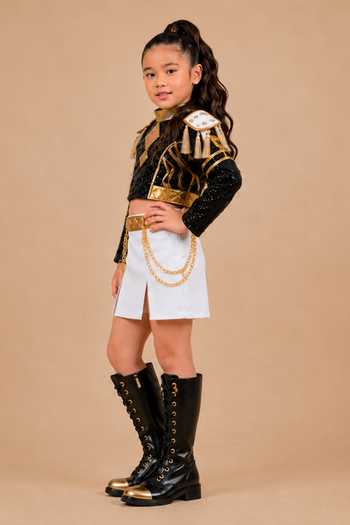 Toplove_Black Crepe K-pop Zoey Inspired Skorts Set _Online_at_Aza_Fashions