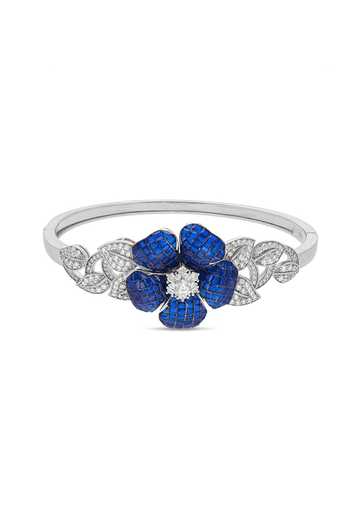 Buy_Miss Jo_Blue Enchanted Grove Blossom Cuff Bracelet _at_Aza_Fashions