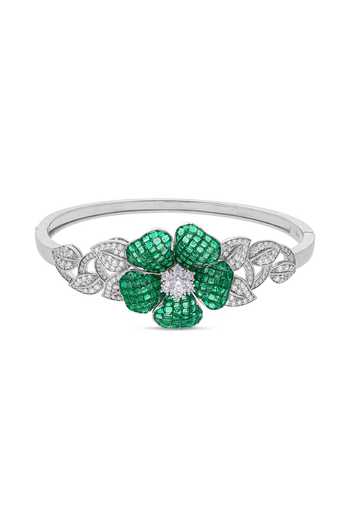 Shop_Miss Jo_Emerald Green Enchanted Grove Blossom Cuff Bracelet _at_Aza_Fashions