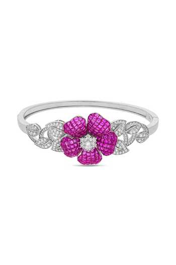 Buy_Miss Jo_Pink Enchanted Grove Blossom Cuff Bracelet _at_Aza_Fashions