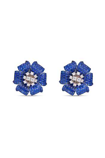 Shop_Miss Jo_Blue Mystical Petal Cascade Studs Earrings _at_Aza_Fashions